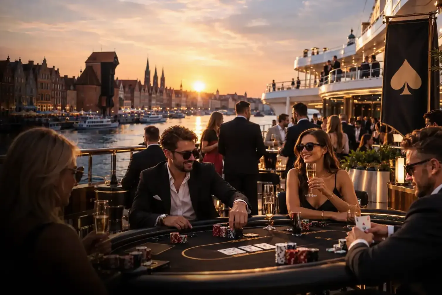 Impreza firmowa na wodzie — stół pokerowy